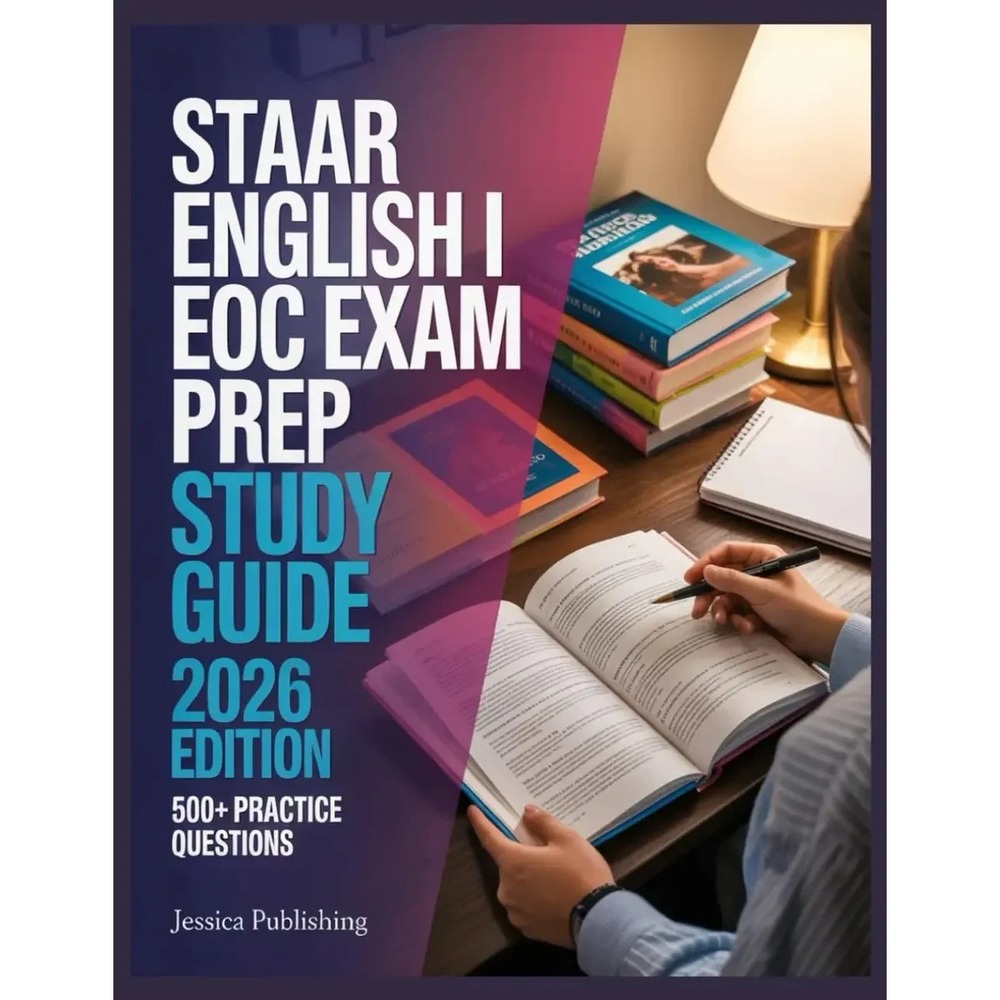Jessica Publishing STAAR English I EOC Exam Prep 2026 Edition 500+ Practice NEW